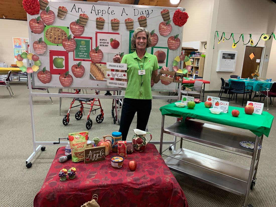 Apple Day activities with an apple display